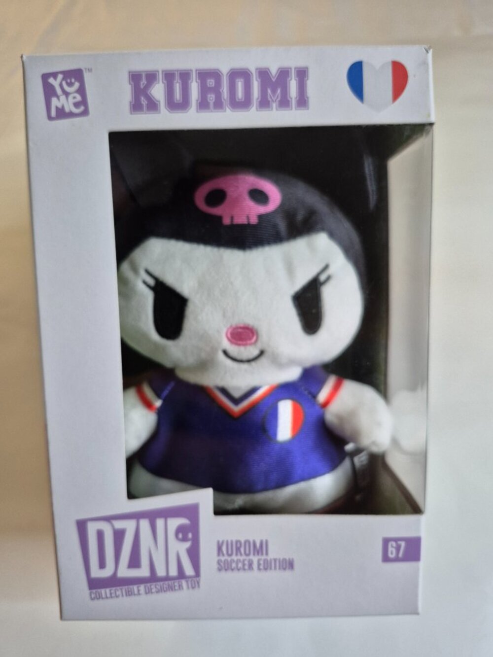 YuMe Hello Kitty & Friends DZNR Soccer Edition Plush - Kuromi FRANCE, NWB